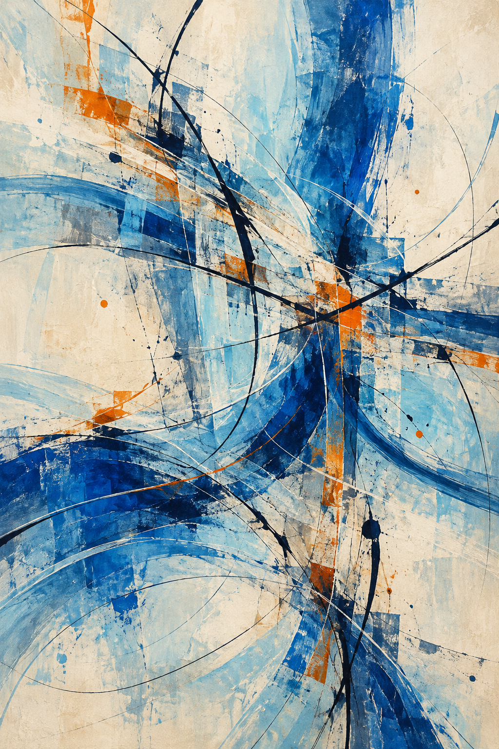 Abstract painting evoking an urban network